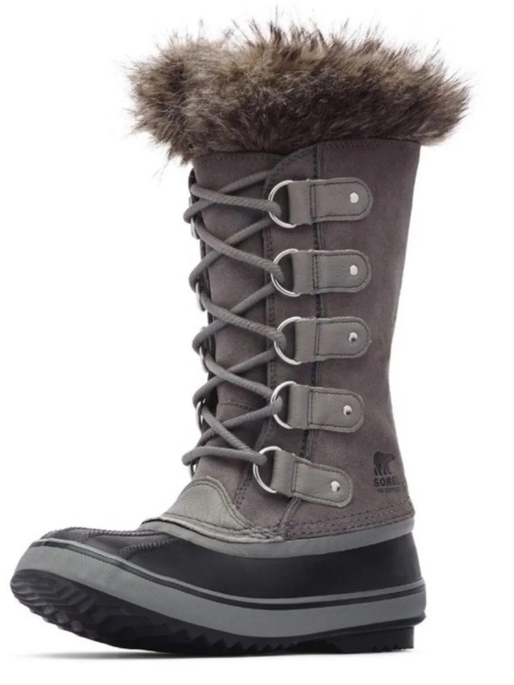 New Sorel Women's Joan of Arctic Boot Waterproof Quarry Grey Lace Up Suede Boots - Picture 3 of 7